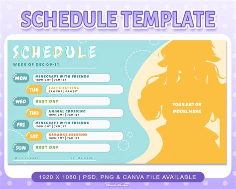 Twitch schedule templates – Artofit