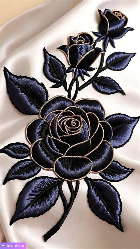 Image result for Embroidered Rose Pattern
