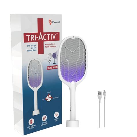 Tri-Activ Mosquito Racket 2-in-1 Dual Mode Rechargable Bat + Zapper by ...