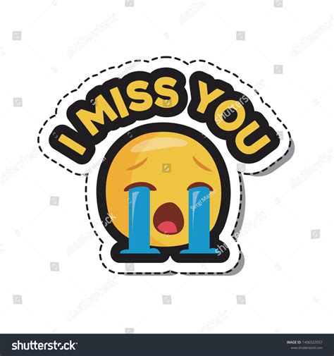 Miss You Emoji Sticker Social Network Stock Vector (Royalty Free) 1406523557 | Shutterstock
