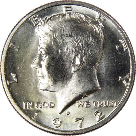 1972 D Kennedy Half Dollar BU Uncirculated Mint State 50c US Coin ...