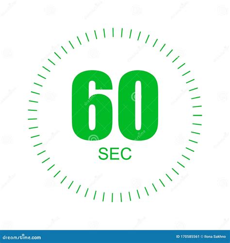 60 Second Timer Clock. 60 Sec Stopwatch Icon Countdown Time Digital ...
