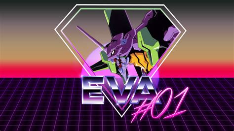 Vaporwave Wallpaper Of Eva Unit 01 I Made Evangelion | Images and ...