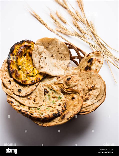 Assorted Indian Bread Basket includes chapati, tandoori roti or naan ...