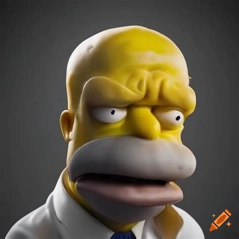Sad face hyper realistic depiction of Homer Simpson on Craiyon