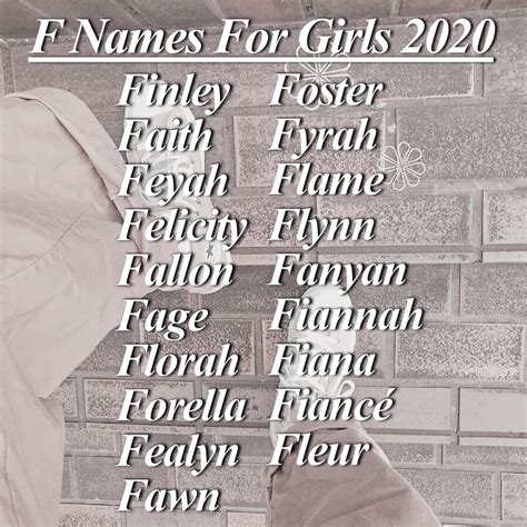 Letter F Names Girl at Mary Peake blog