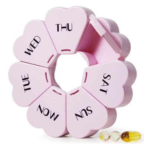 Amazon.com: Large Weekly Pill Organizer, MOLN HYMY Cute 7 Day Pill Box ...