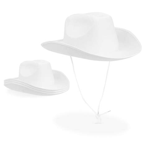 Zodaca Buy Plain White Felt Cowboy Hat - 4 Pack Online India | Ubuy