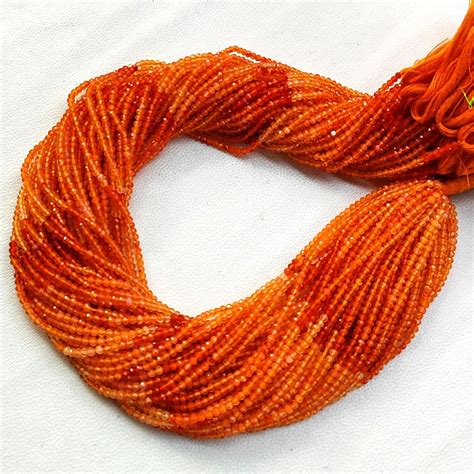 Buy Natural Carnelian Gemstone 2.25 Mm Size Faceted Round Beads 13 ...
