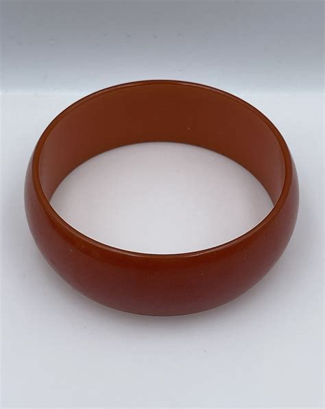 Antique Bakelite Blood Orange Color Bangle Bracelet - Gem