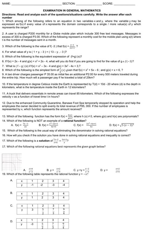 Image result for General Math External Exam Matrices