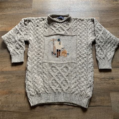 Small Golden Retriever Wool Sweater Cable Knit Heavy … - Gem