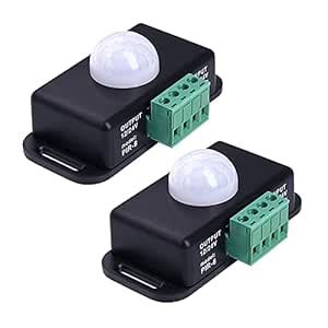 2 Pack Sensky 6A DC 12V 24V PIR Motion Sensor,LED Motion Sensor Switch ...