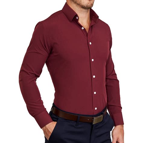 "The Ward" Solid Maroon in 2021 | Liberty clothing, Fitted dress shirts ...