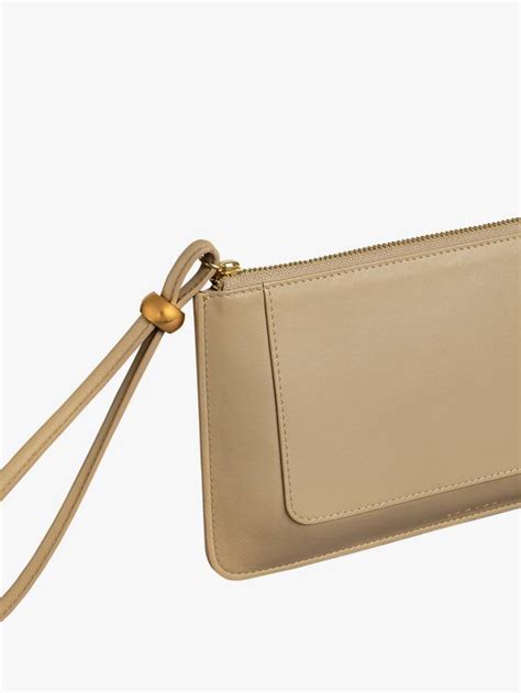 Radley The Compton Leather Medium Zip-Top Pouch, Stone