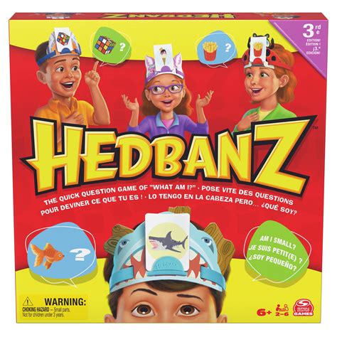 Spin Master Games, Hedbanz 3rd Edition with New Cards & Headbands ...
