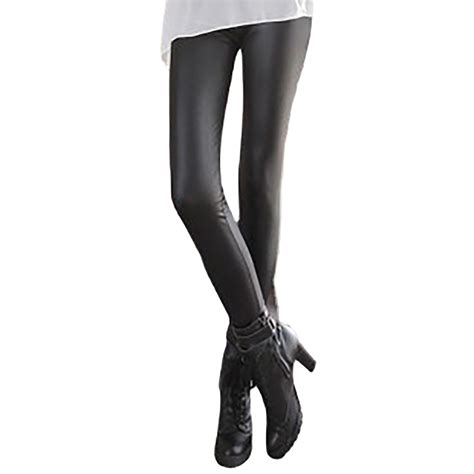 JJHGVB Faux Leather Leggings High Waisted Leggings for Women Fall ...