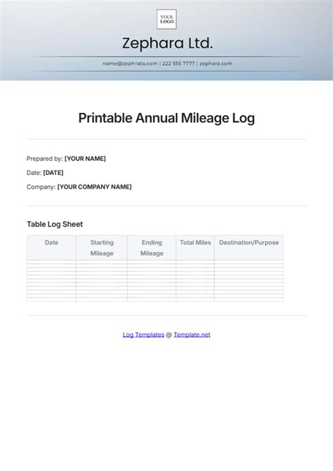 Free Mileage Log Templates, Editable and Printable