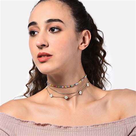 Buy Accessorize London X 3 Daisy Heart Choker Pack Online