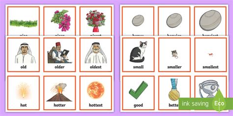 Comparative Adjectives Matching Cards (teacher made)