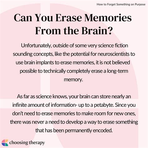 How to Forget Something & Erase Memories