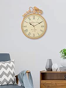 Buy eCraftIndia Antique Copper Roman Figure Round Bird Metal Wall Clock ...