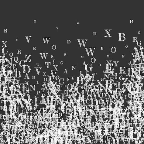 Premium Vector | Flying latin letters white chalk scattered