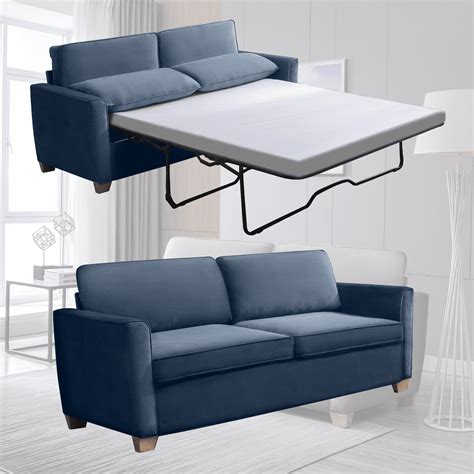 Mjkone Pull Out Sofa Bed, Sleeper Sofa Bed with Memory Foam Mattress, 2 ...