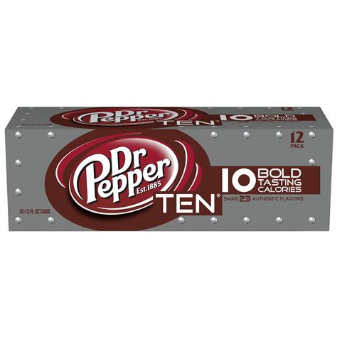 Dr Pepper Ten Calorie Soda, 12 Fl Oz, 12 Count – Walmart Inventory ...