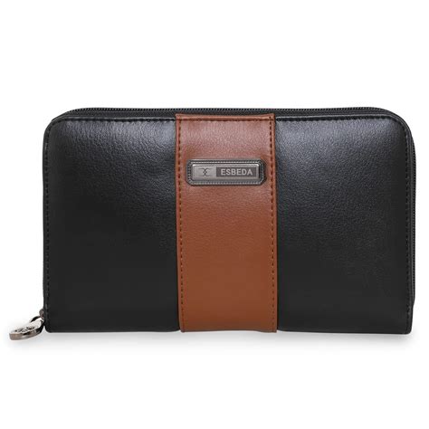 Buy ESBEDA Black Tan Color Mid Stripe Wallet for Women at Amazon.in