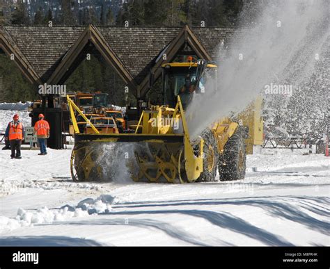 .Wyoming Department of Transportation rotary clearing snow inside ...