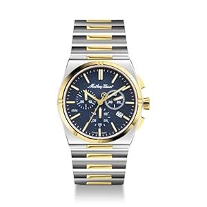 Buy Mathey-tissot Swiss Made Zeus Chrono Two Tone Stainless Steel Blue ...