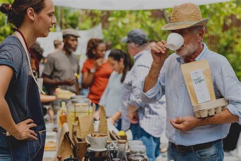 Premium Photo | People at healthy local food festive