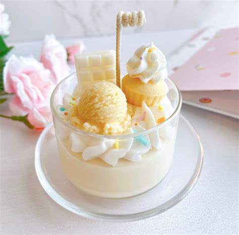 Mini Container Candle Dessert Candles Food Candle Natural Soy Wax Clean ...