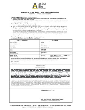 Hospital and Surgical Claim Form - Blank Fillable Template | Fill Out ...