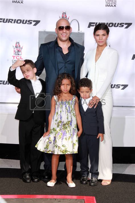 Vin Diesel, Paloma Jimenez, children at the Vin Diesel Hand and Foot ...