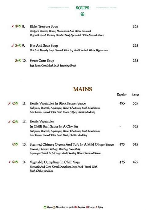 Menu at Mainland China, Pune, ICC Tech Park