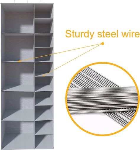 Buy coastal rose Hanging Shoe Closet Storage Organizer, 15 Sections ...