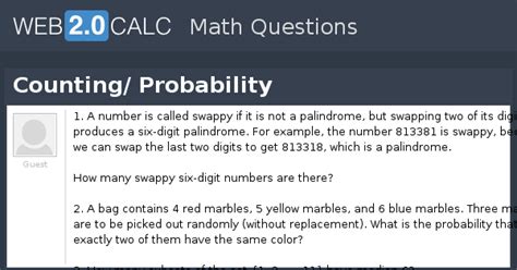 View question - Counting/ Probability