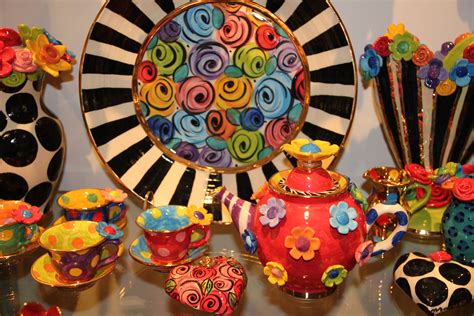 Whimsical Hand Painted Pottery, Pottery Painting, Hand Painted Ceramics ...