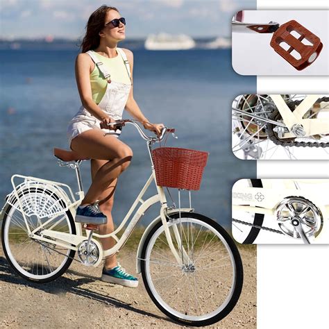 Buy Beach Cruiser Bike for Womens 26 Inch Cruiser Bike Classic Retro ...