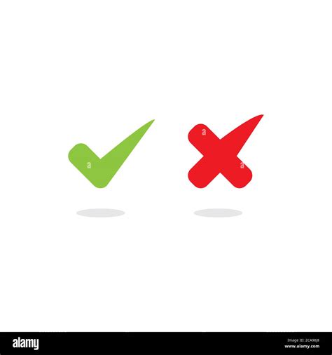 stylish check mark V X icon vector. Yes No true false symbol logo Stock ...