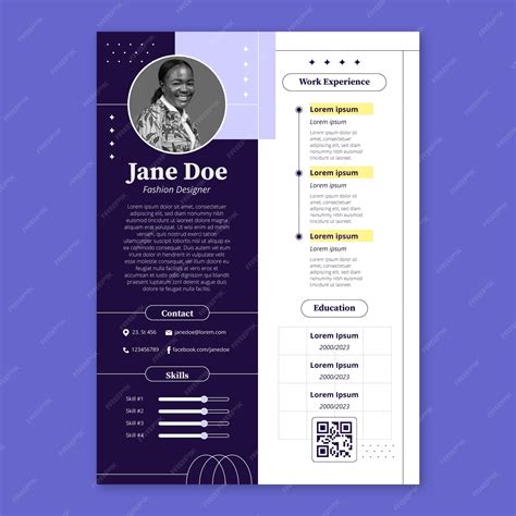 Flat design cv template | Premium Vector