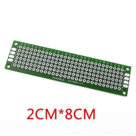 Double Sided PCB Board 2x8 cm FR‑4 | Universal Prototype