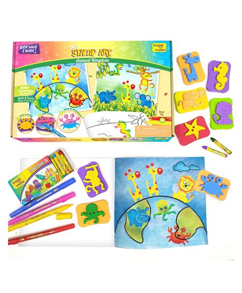Imagimake DIY Stamp Art Animal Kingdom - Multicolour – Kidsinfy.in