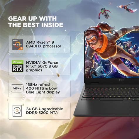 HP Omen ap0182AX Gaming Laptop | Ryzen 9 8940HX | RTX 5070 8GB | 24GB ...