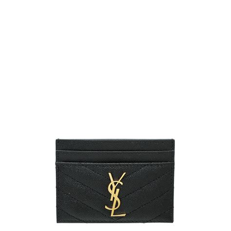YSL Monogram Black Card Holder – The Closet