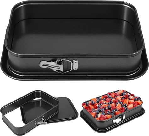 UYEXM Springform Pan,Non-Stick Cheesecake Baking Pan Metal Square/Rectangle Cake Lock,Making Pan ...