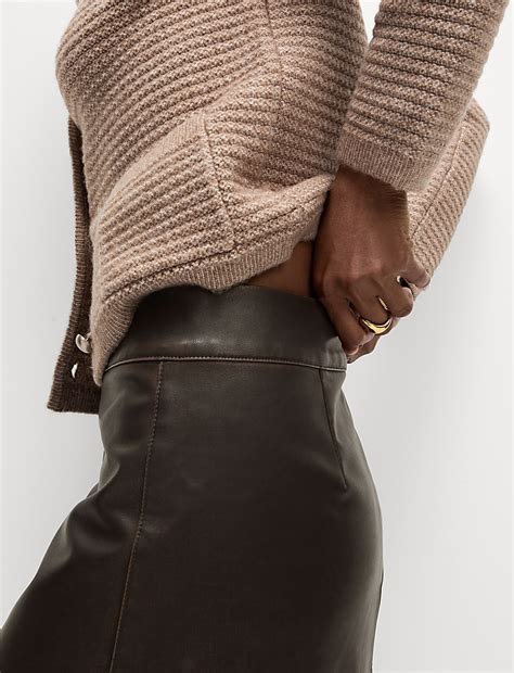 Buy Leather Look Mini A-Line Skirt at Marks & Spencer