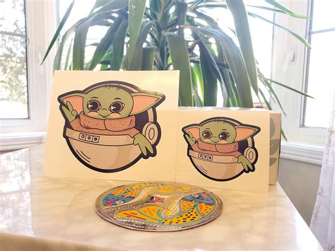 Buy 2 PCS Baby Yoda! Bumper stickers Peace sign baby yoda! sticker ...